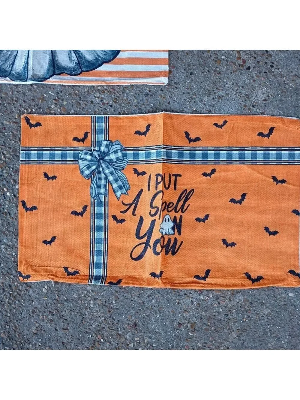 2/$20 Halloween Ghost & Orange Bat Long Pillowcase Covers, Set Of 2